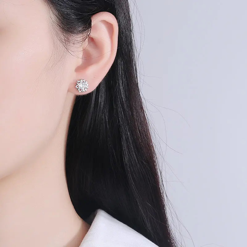 Elegant 925 Sterling Silver Classic Earrings For Women