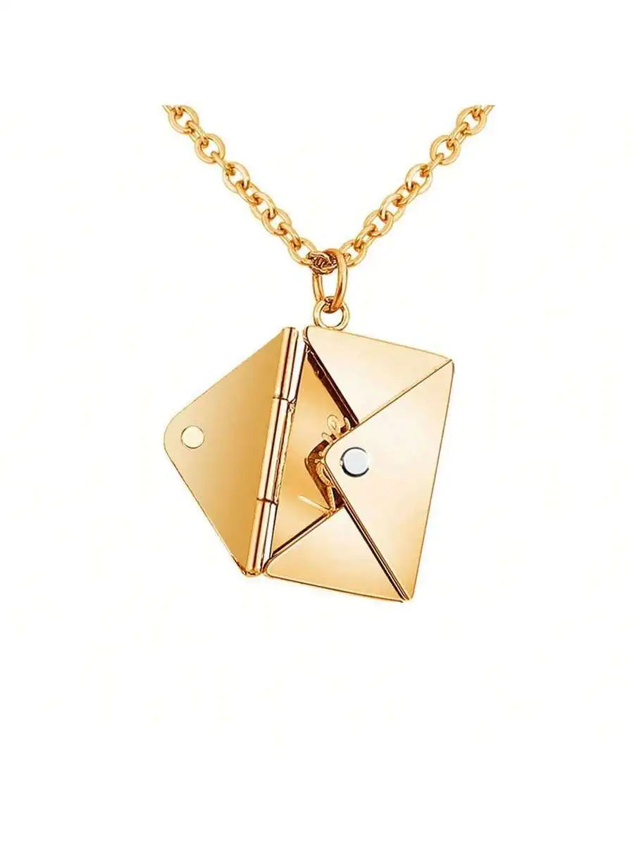 Enamel Mom Heart Locket Pendant Necklace For Women