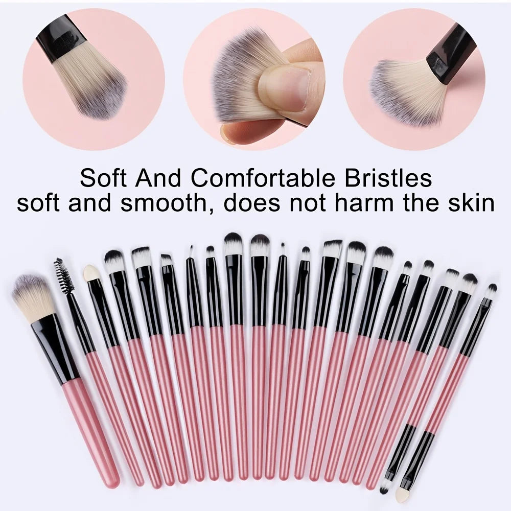 Makeup Brush Set 20Pcs Kit Soft Fluffy Eye Shadow Brushes Cosmetic Foundation Powder Highlighter Beauty Tool