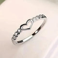 Gorgeous Heart Rings with Shiny Cubic Zirconia Exquisite Daily Wear