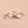 Pet collar retro pearl pendant pet puppy collar cute bow bell dog neck ring