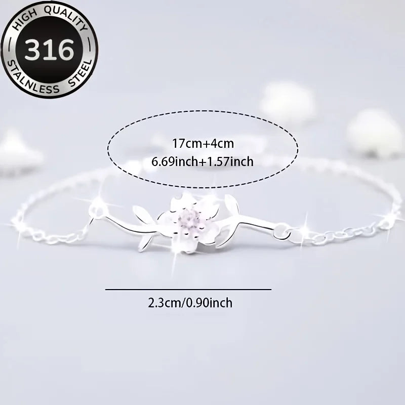 A hypoallergenic bracelet, women's cherry blossom bracelet, simple temperament and high-end jewelry