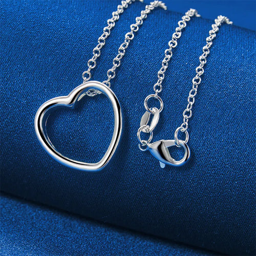 925 sterling silver 16-30 inch exquisite heart-shaped pendant necklace for women