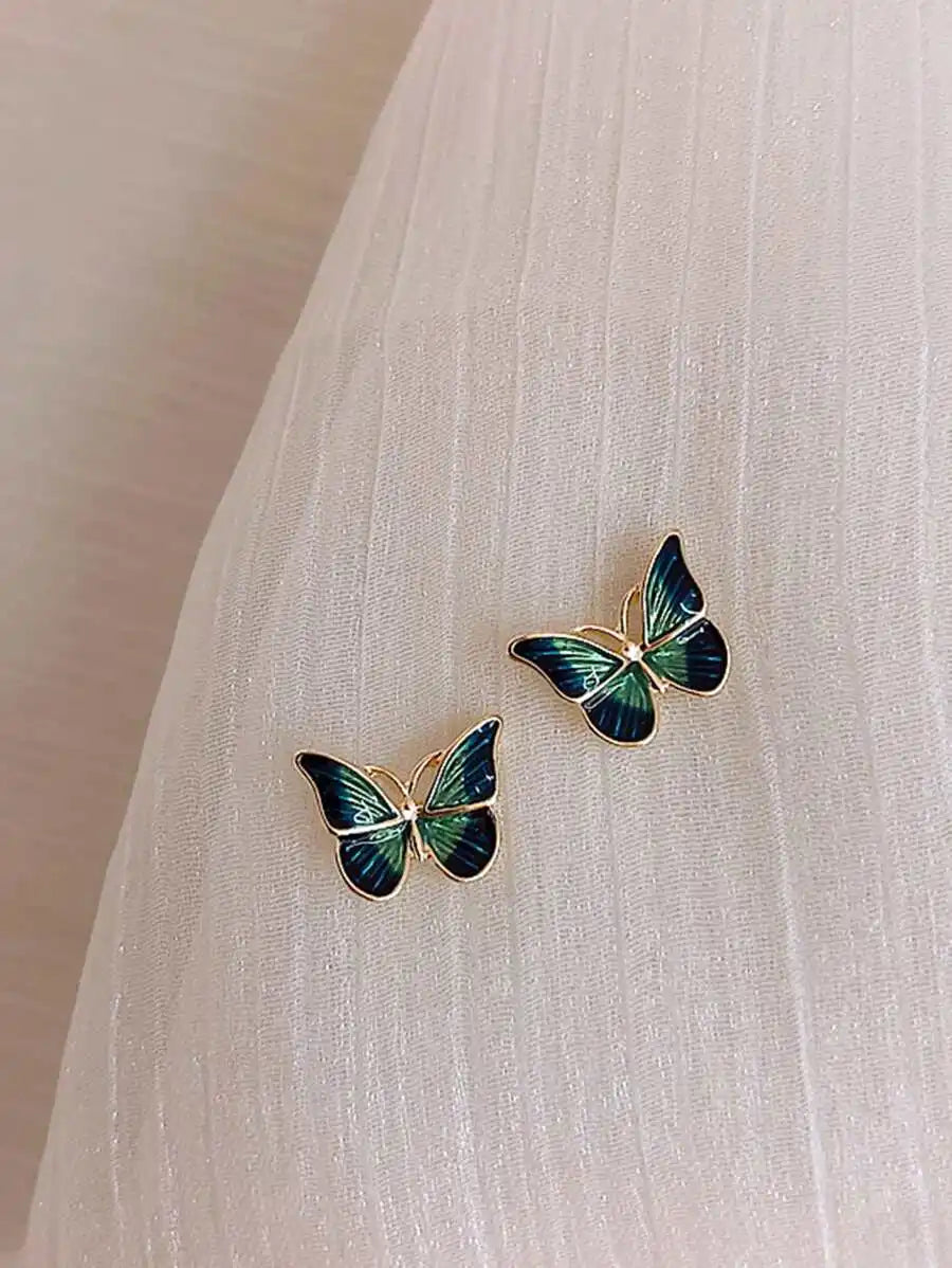 Cute Butterfly Design Stud Earrings For Women Fashion Enamel Jewelry