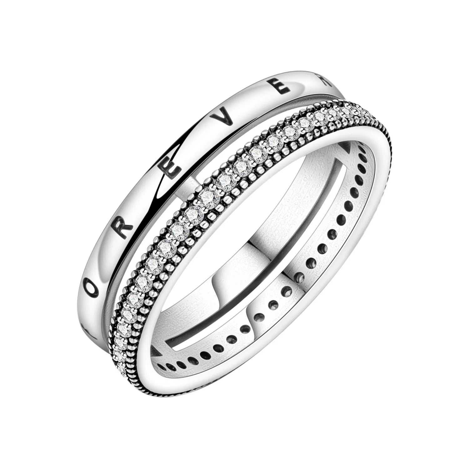 Elegant S925 Sterling Silver Vintage Pattern Closed Ring For Women