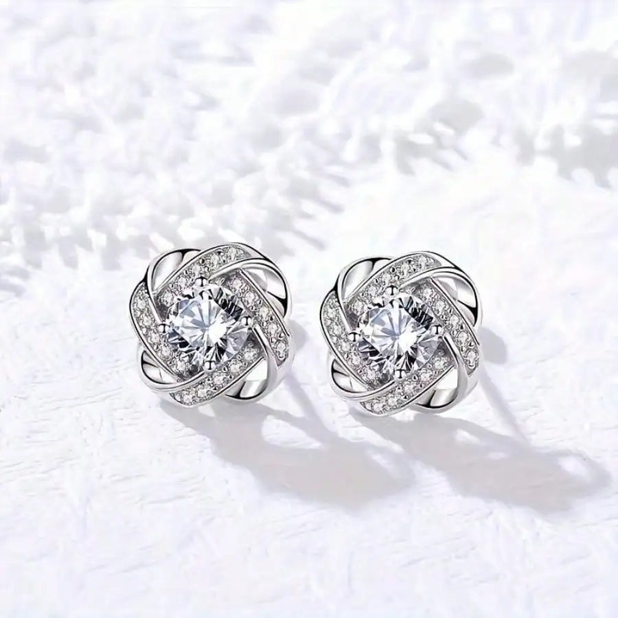 Elegant 925 Sterling Silver Zirconia Earrings For Women