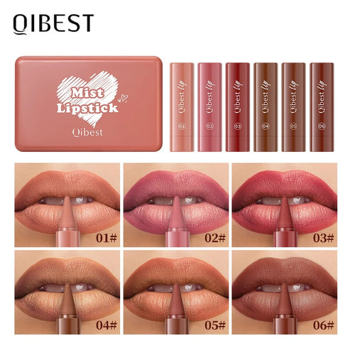 6-color mini lip liner and lipstick pencil, long-lasting waterproof