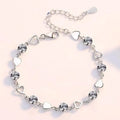 Luxury 925 Sterling Silver Heart Zircon Bracelet for Women