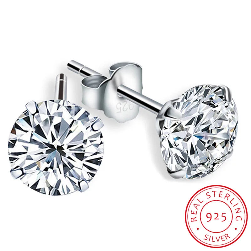 Moissanite Color S925 Sterling Silver Stud Earrings for Woman