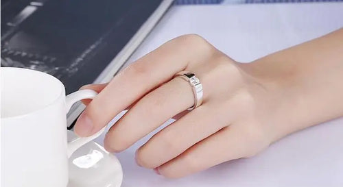 925 Silver Plated Cubic Zirconia Ring Hypoallergenic Shiny Crystal Elegant
