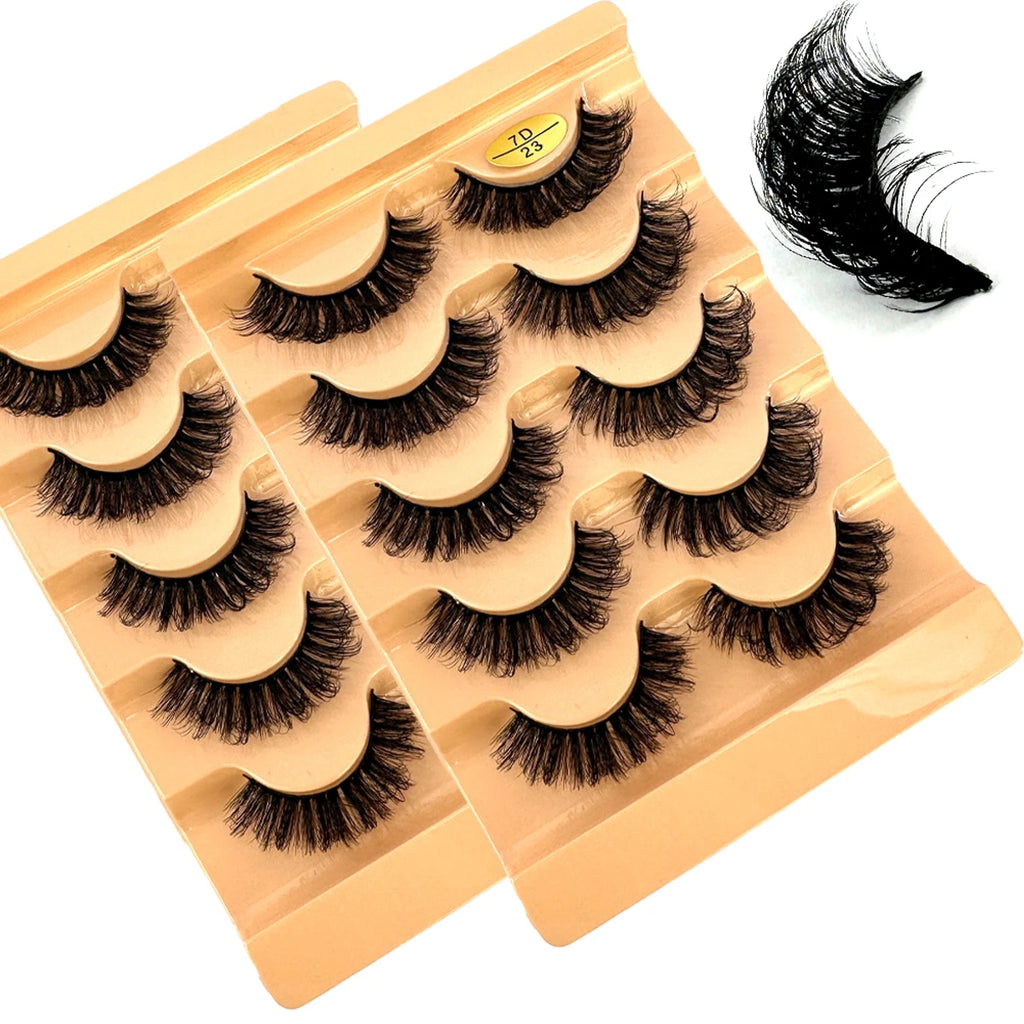 New 10 Pairs(2box） Cat eyelashes Fluffy False Eyelashes Naturally Soft & Thick
