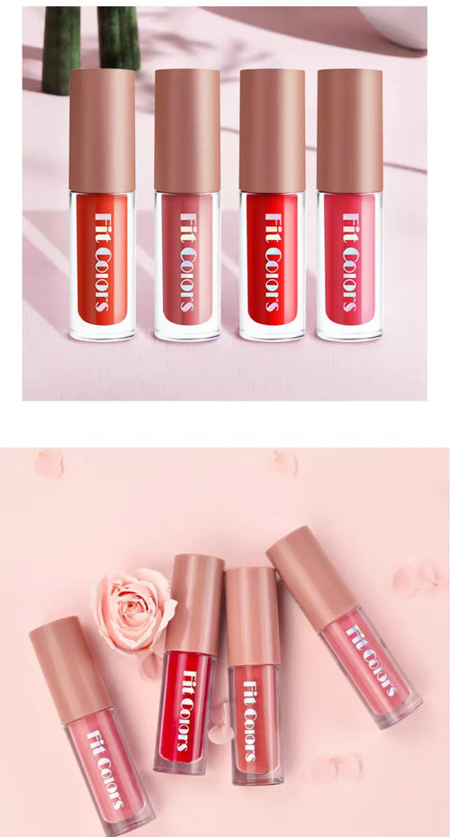 4-Color Moisturizing Mirror Effect Lip Gloss Long Lasting Liquid Lipstick