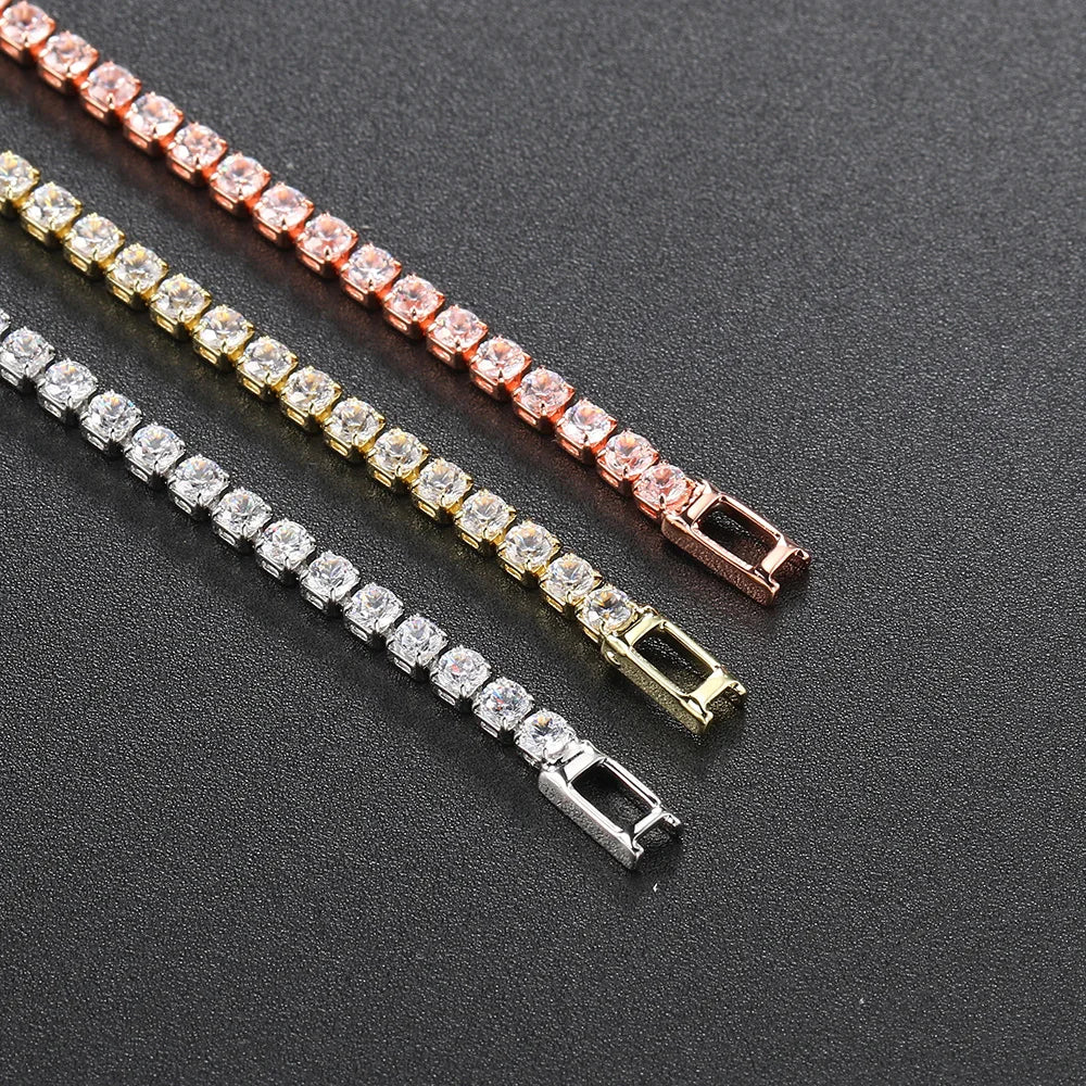 Fashion 2.5mm Zirconia Tennis Bracelet for Women Crystal Charm Designer