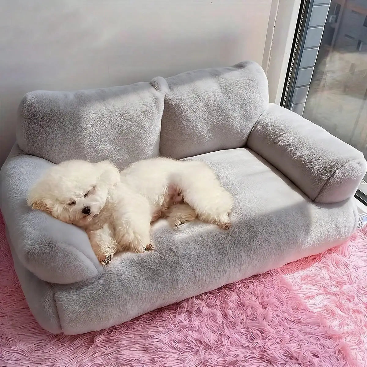 Dog Sofa, Small Dog Bed With Colorful Elastic Balls For Playing Removable And Washable Cover