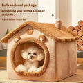 Dog House Style Bed - Removable Washable Pet Bed for Small Dogs