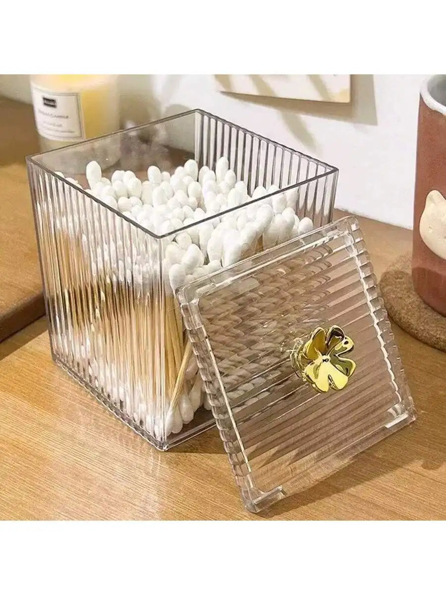 1/2/3pcs High-Transparency Acrylic Cosmetic Organizer Box - Dust-Proof Seal Lid & Stackable Design For Makeup Sponges/Cleaning