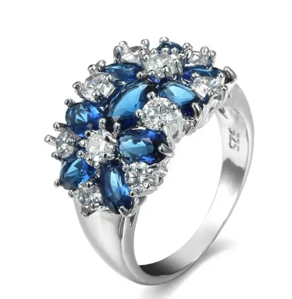Pure Sterling Sparkling 925 Silver Rings for Women CZ Crystal