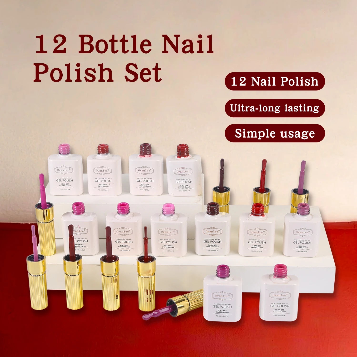 12 pcs 15ml  plant extraction Odorless Fast-Drying Nail Polish,Long Lasting, Suitable For Daily Nail Decoration