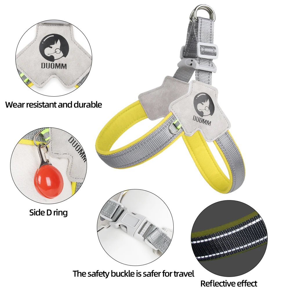 Dog Harness Chest Strap Four Seasons Breathable Mesh Walking Dog Saddle Dog Collar Night Reflective