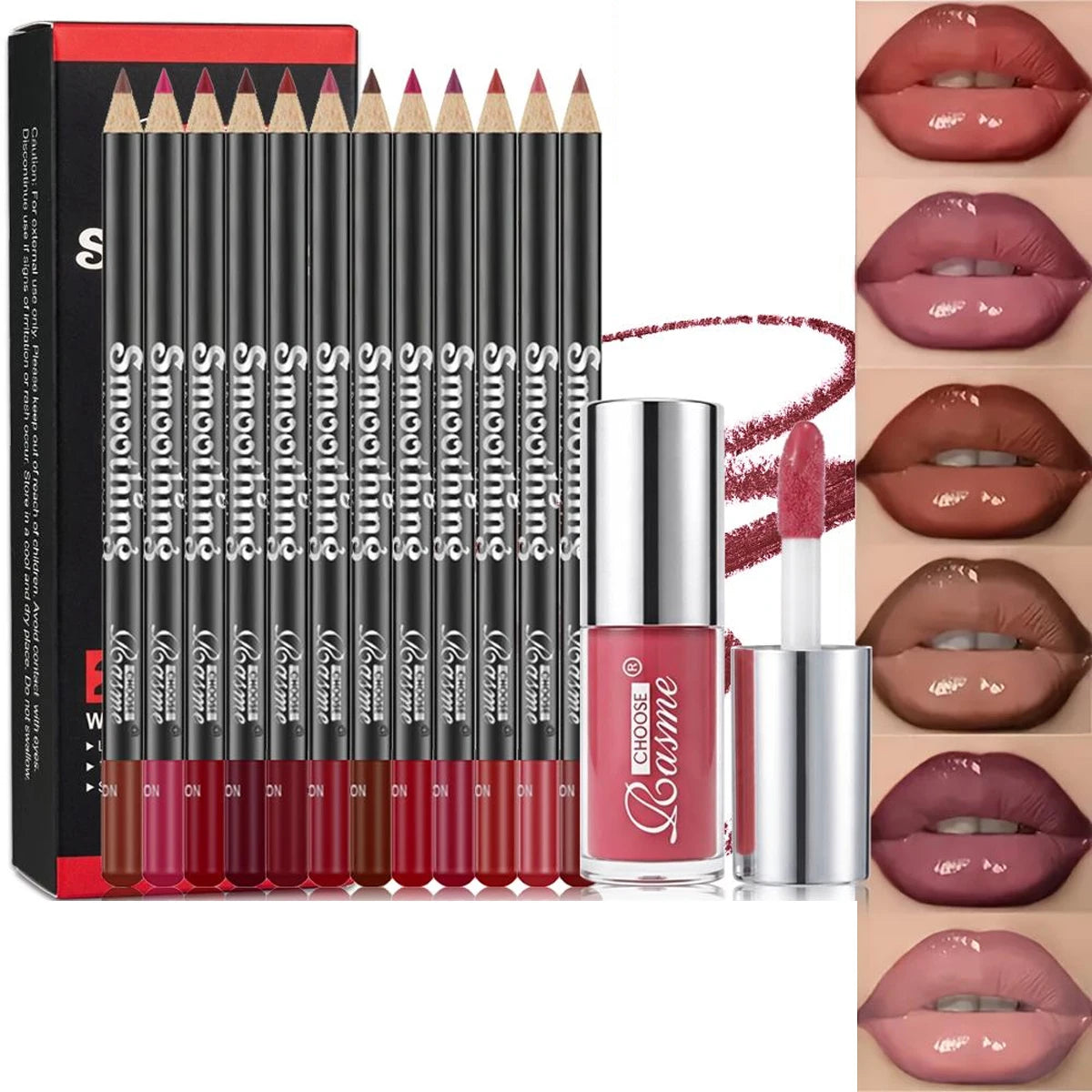 TRUE LIPS Makeup Lipstick & Gloss Combo Waterproof, Long-Lasting