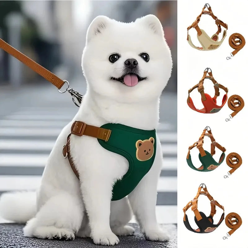 Dog Harness Leash Set Small Medium Dog Cat Vest Breathable
