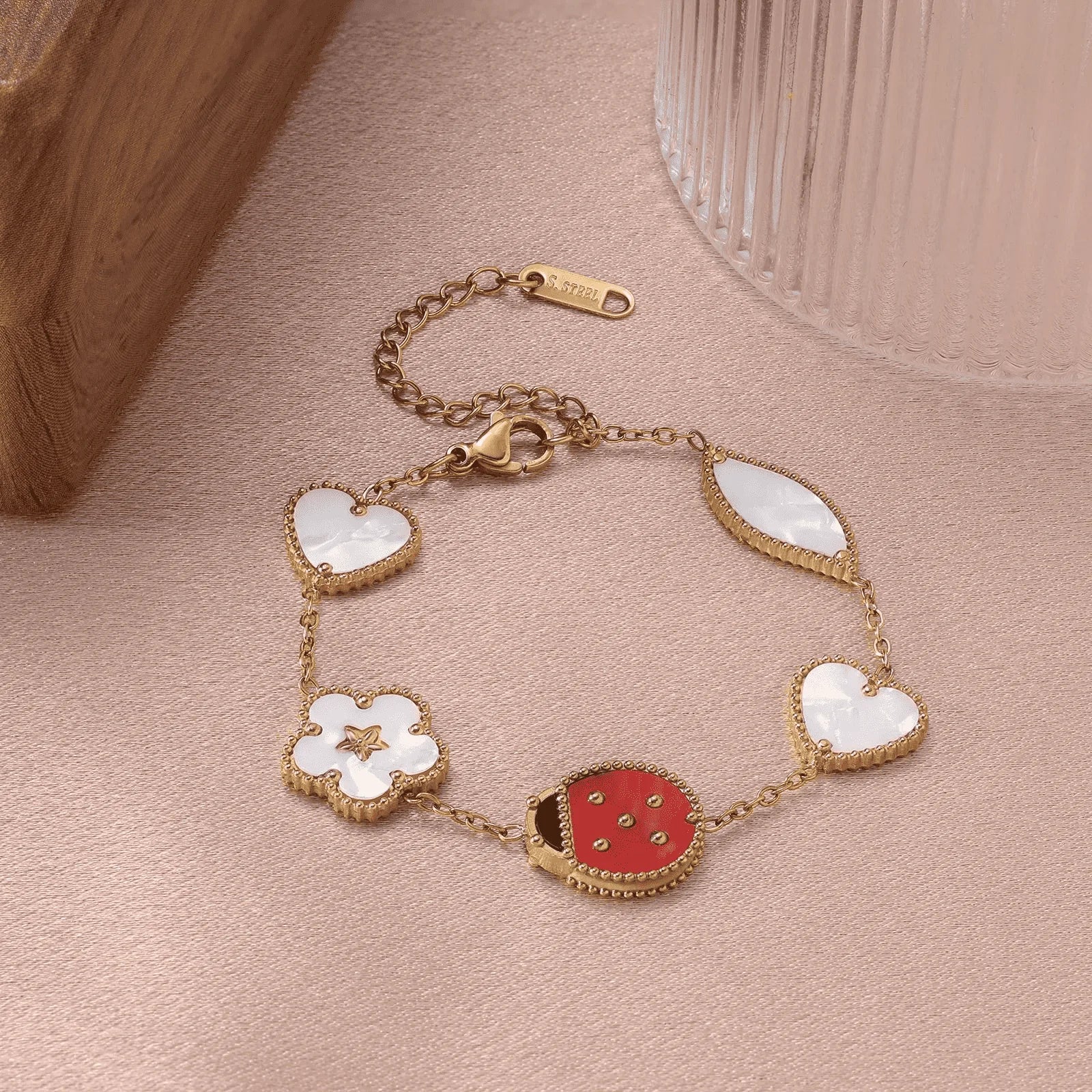 New versatile design with personalized pendant, ladybug women's bracelet accessory