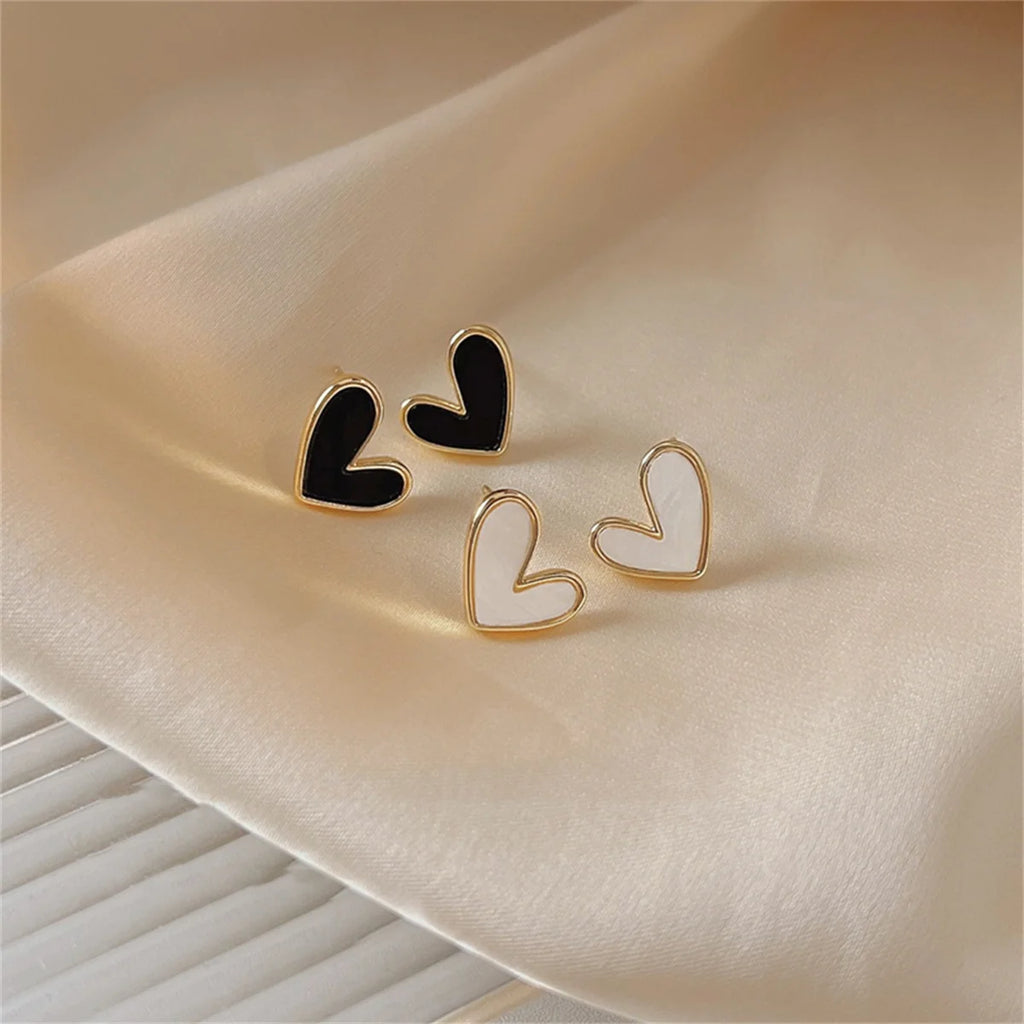 New Sweet Cute Heart Stud Earrings for Women