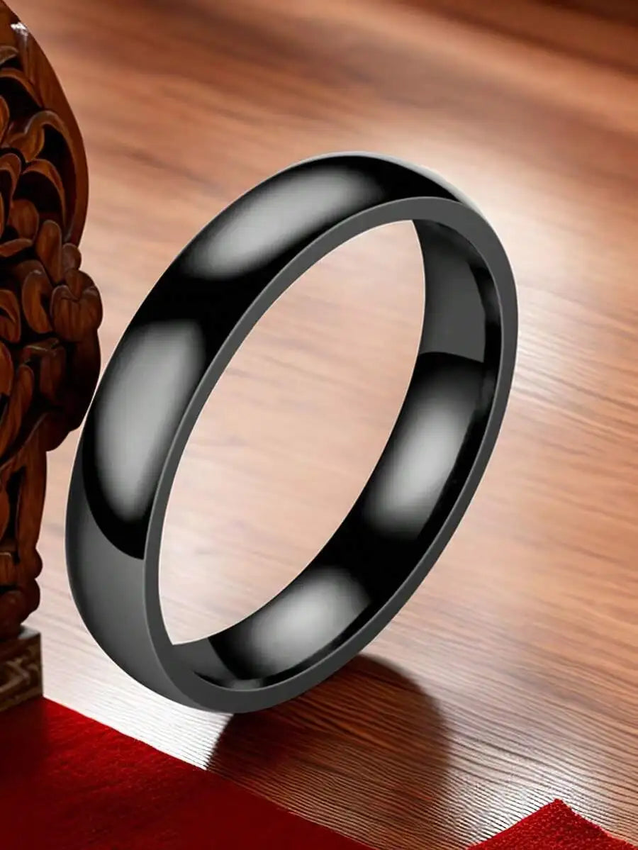 Titanium Steel Ring Curved Solid Circle Ring
