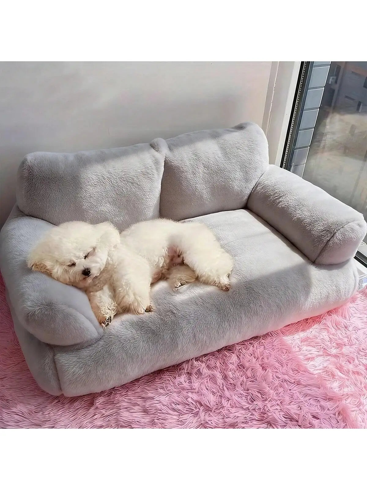 Dog Sofa, Small Dog Bed With Colorful Elastic Balls For Playing Removable And Washable Cover