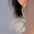 1 Pair French Long Tassel Glass Drop Earrings for Women