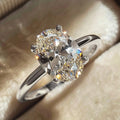 Gorgeous 925 Sterling Silve Zircon Shiny Oval Stone Ring For Women