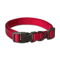 Adjustable Solid Red Polyester Dog Collar for Medium Dogs