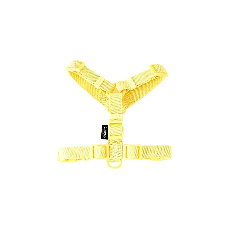Adjustable Dog Harness Collar Leash Set Macarone Color, Reflective Small Dog Accessories