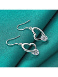 Heart Shape Crystal Drop Earrings Fashion Jewelry For Women