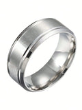 Brushed Tungsten Stainless Steel Ring for Men and Women