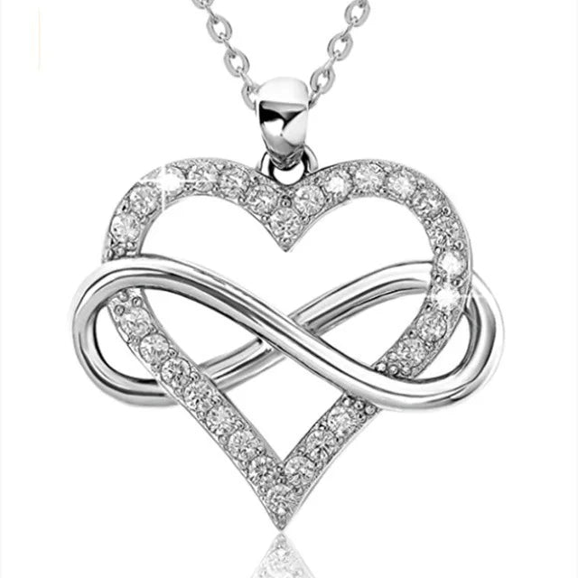 Elegant 925 Sterling Silver Zircon Women Round Pendant Necklace