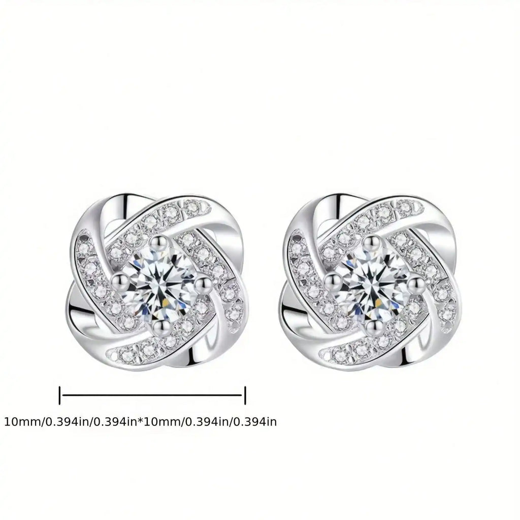 Elegant 925 Sterling Silver Zirconia Earrings For Women