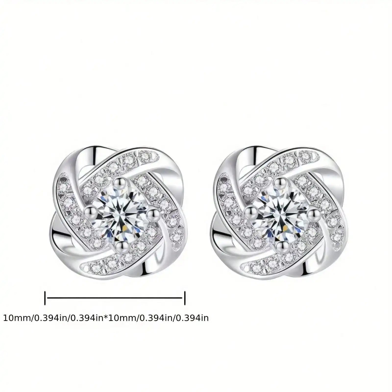 Elegant 925 Sterling Silver Zirconia Earrings For Women