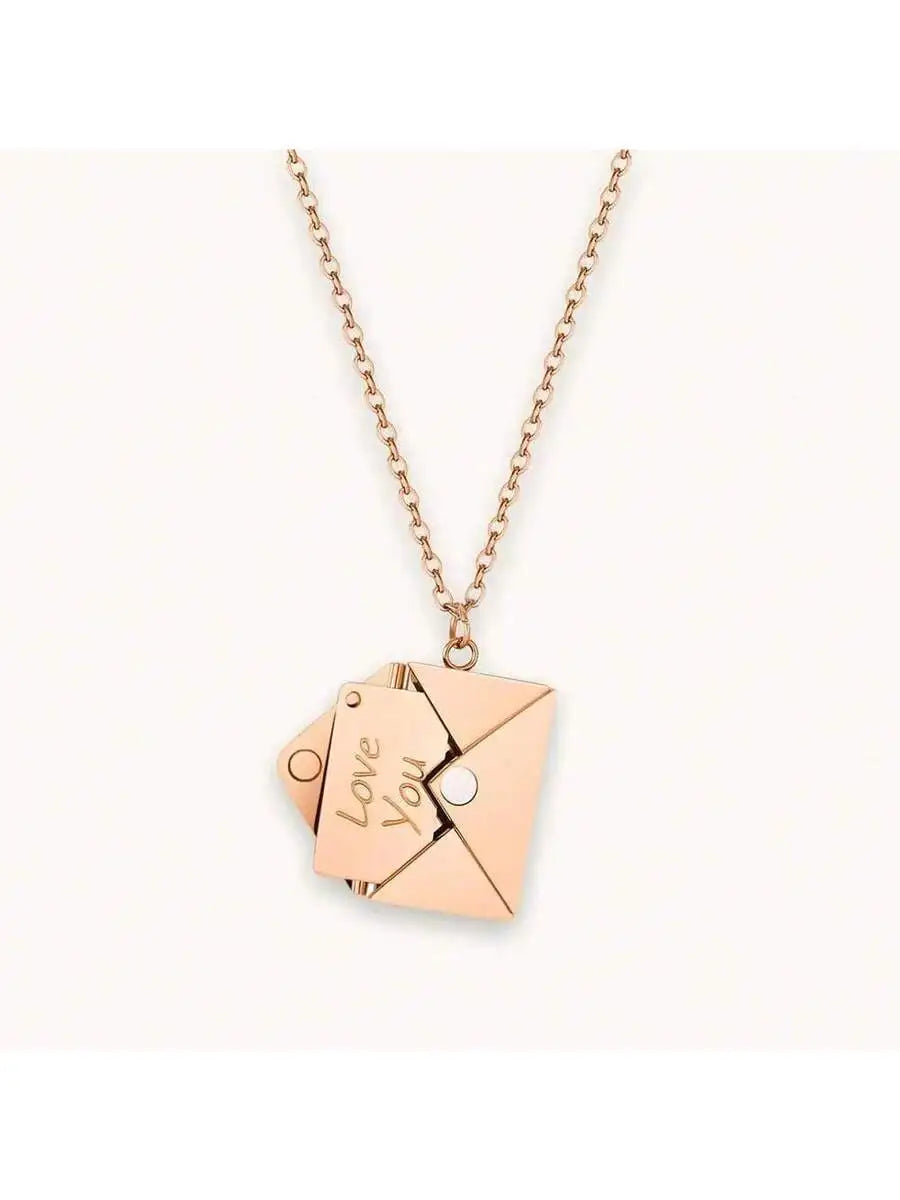 Enamel Mom Heart Locket Pendant Necklace For Women