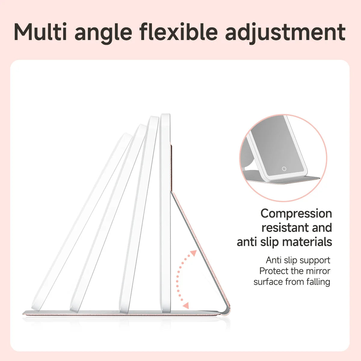 New 9 Inch Tablet Mirror with 3 Color Dimming Rechargeable Folding Portable Makeup Mirror
