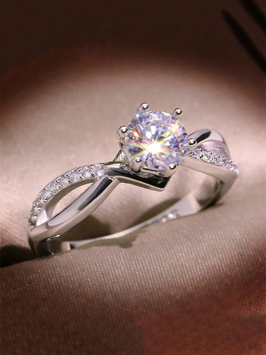Exquisite Silver plated Rhinestone  Ring For Women