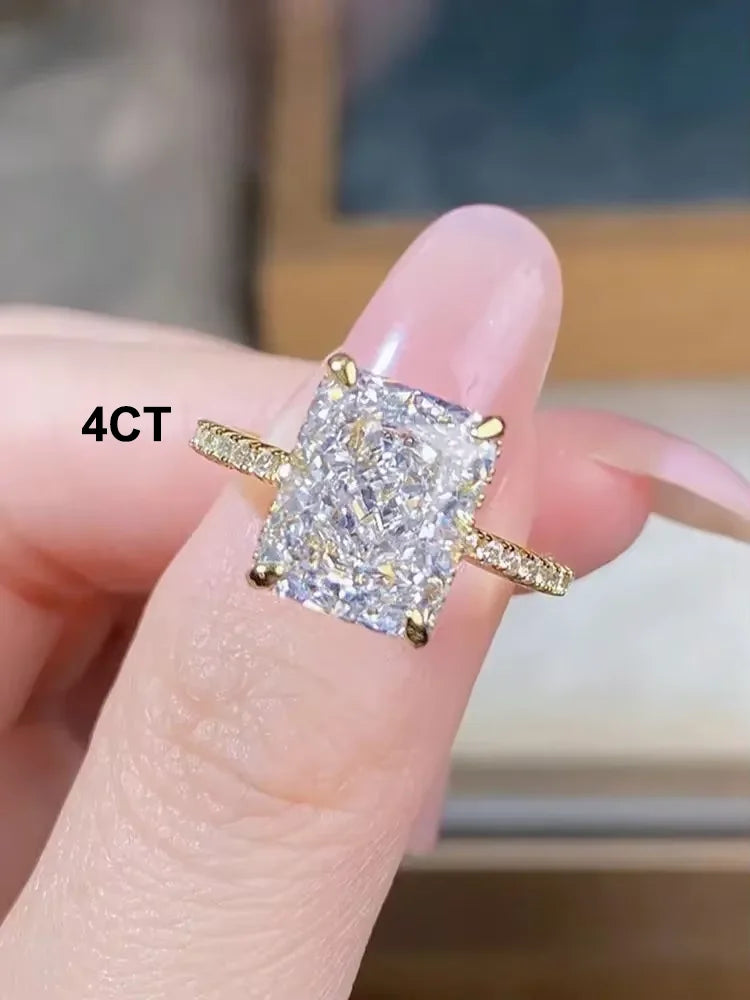 Beautiful 925 Sterling Silver Simple Classic Marquise Zircon Ring For Women