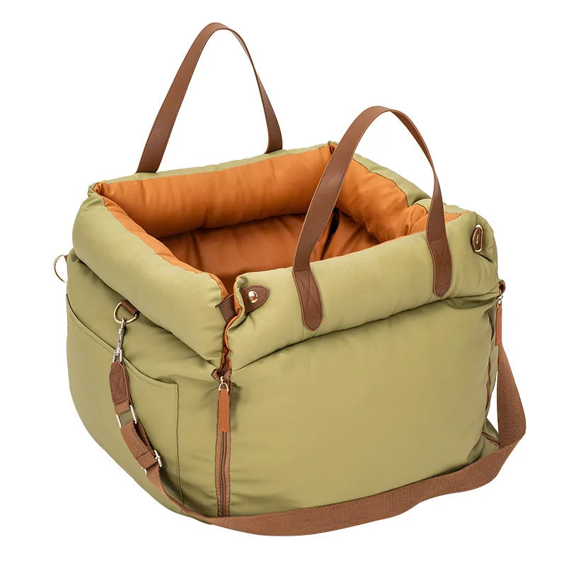 Dog Car Seat with Safety Belt - Non-Slip for Small Dogs, Washable