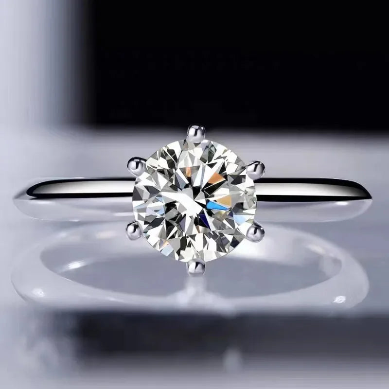 Solitaire ring Real 925 Sterling silver Rings for women