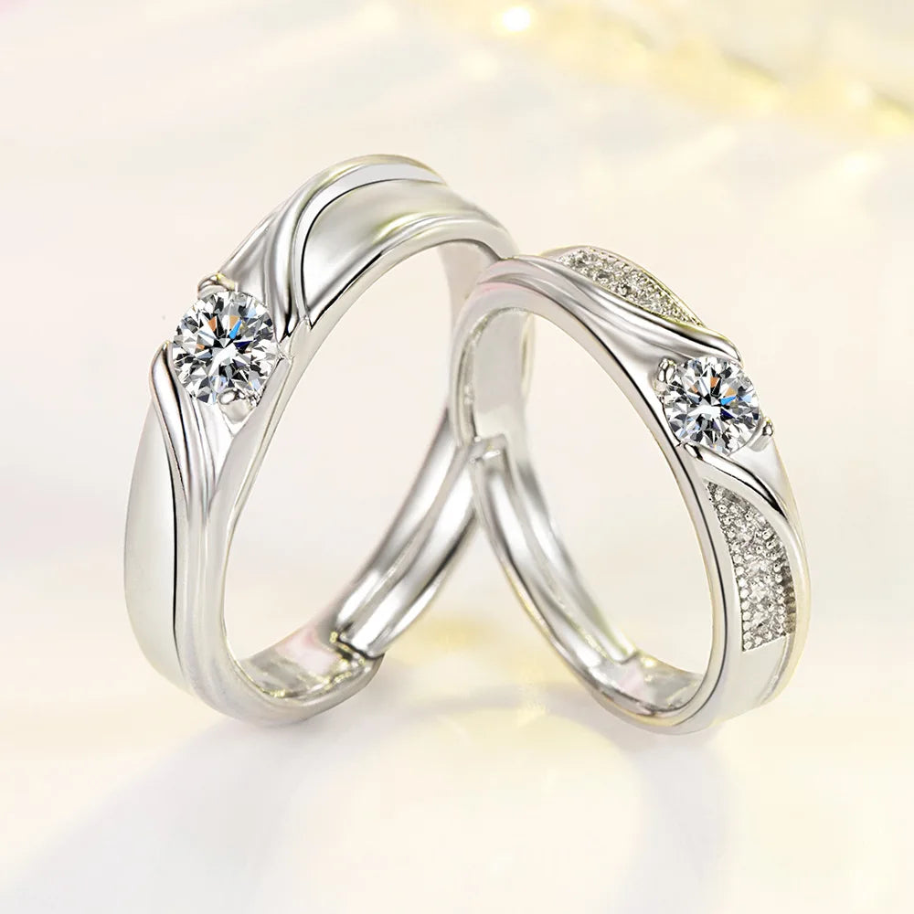 Luxurious 925 Sterling Silver Exquisite Zirconia Ring for Men and Women