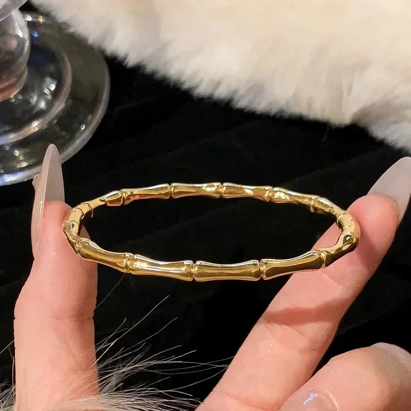 Stainless Steel Bracelet, Trendy with Rhinestone Inlaid Knot Bangles Bracelets for Women