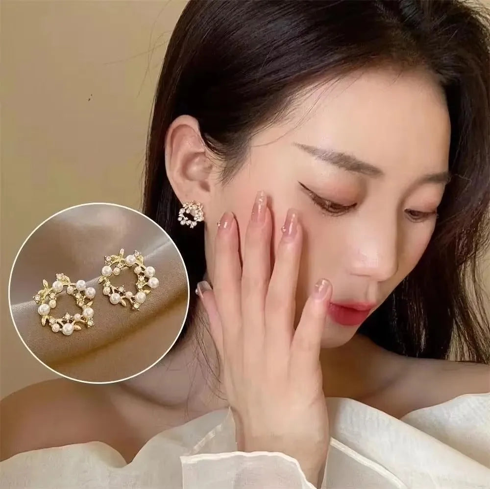 925 Silver Needle Fashion Zircon Geometric Earrings For Women