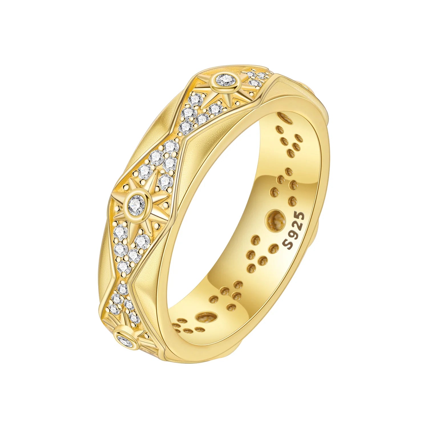 Elegant S925 Sterling Silver Vintage Pattern Closed Ring For Women