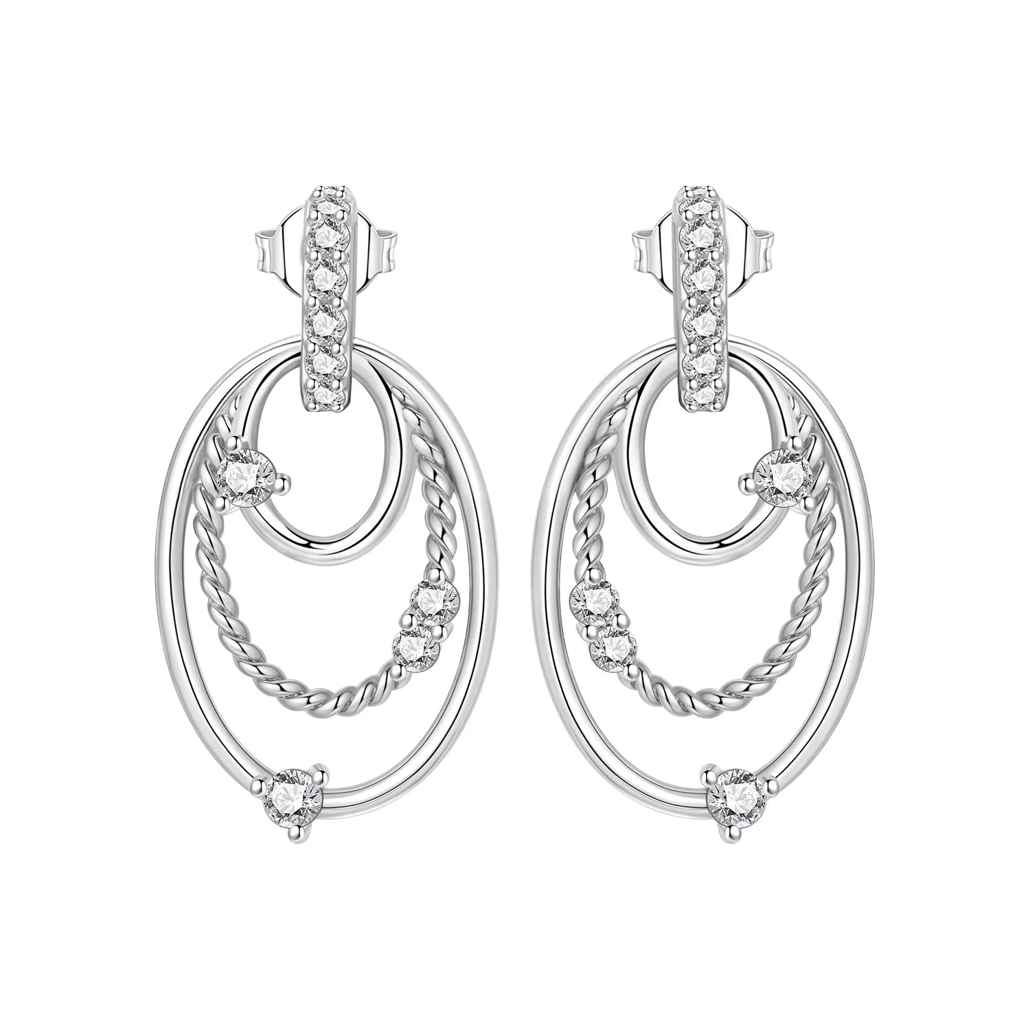 Elegant S925 Sterling Silver 18k Gold Classic Knot Stud Earrings For Ladys