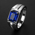Men's fashion ring, set with synthetic gemstones – Business minimalist style men's ring